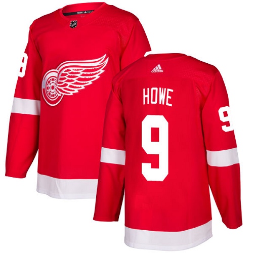 Adidas Detroit Red Wings #9 Gordie Howe Red Home Authentic Stitched Youth NHL Jersey